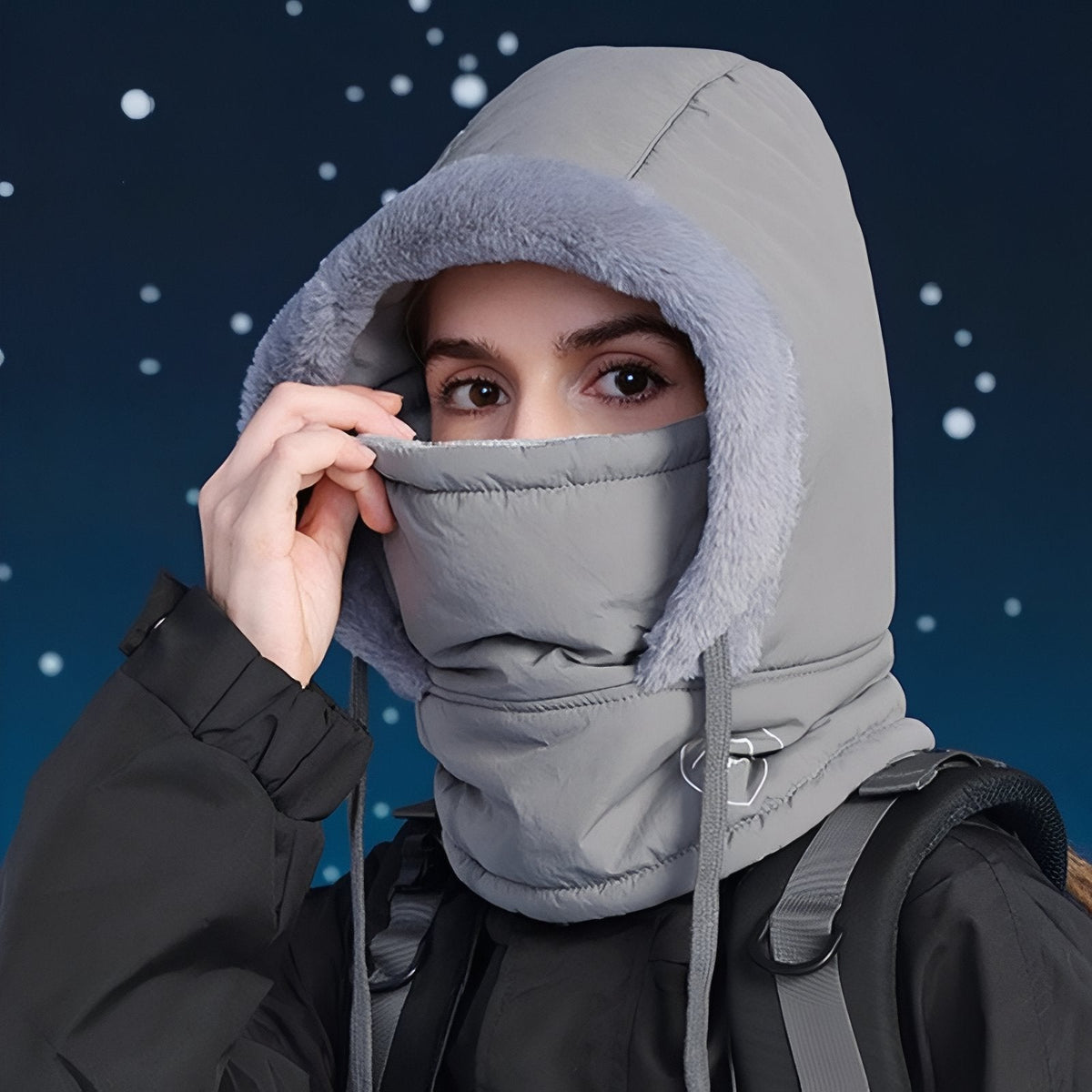 Cagoule chaude randonnée hiver avec protection visage | Esprit Baroudeur