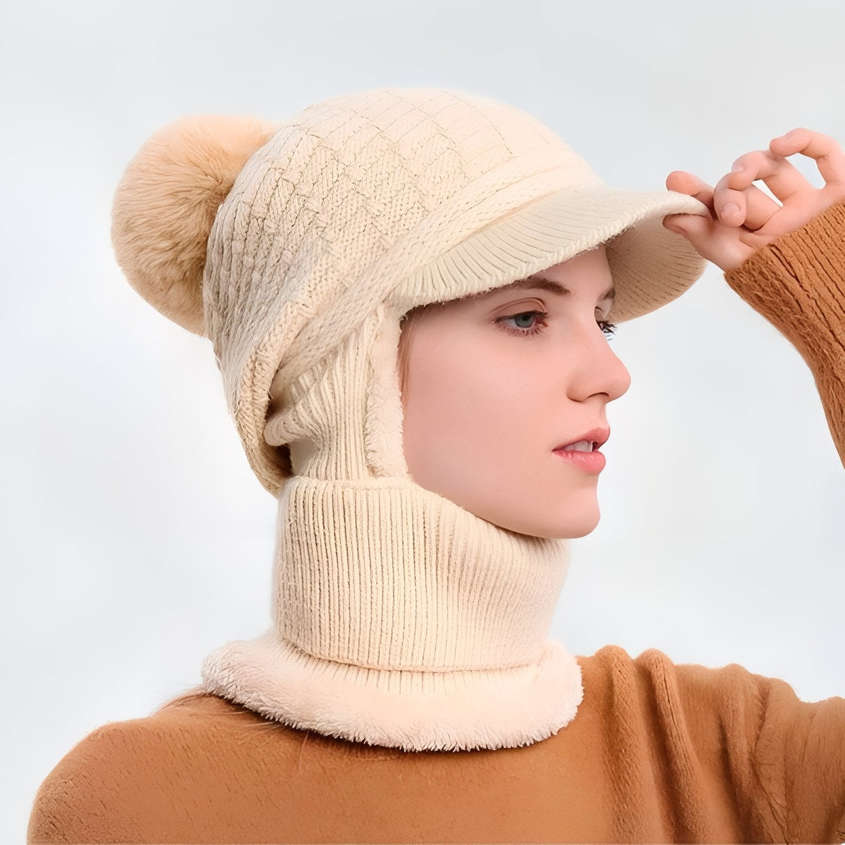 Bonnet casquette écharpe 3 en 1 hiver chaud | Esprit Baroudeur