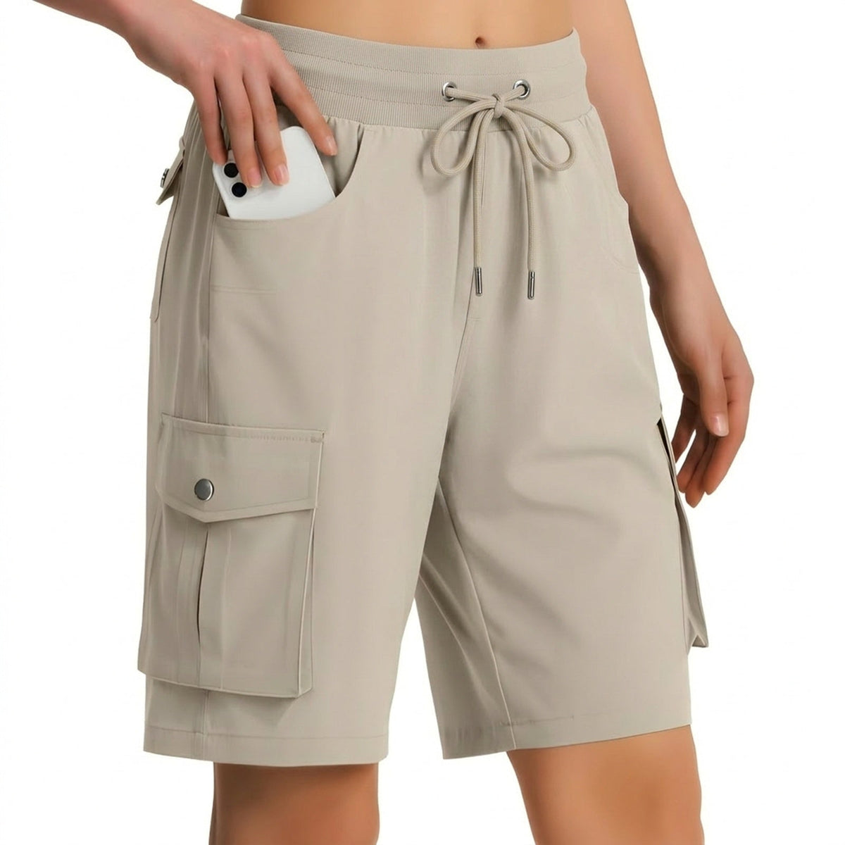 Short long randonnée avec poches cargo et ceinture élastique | Esprit Baroudeur