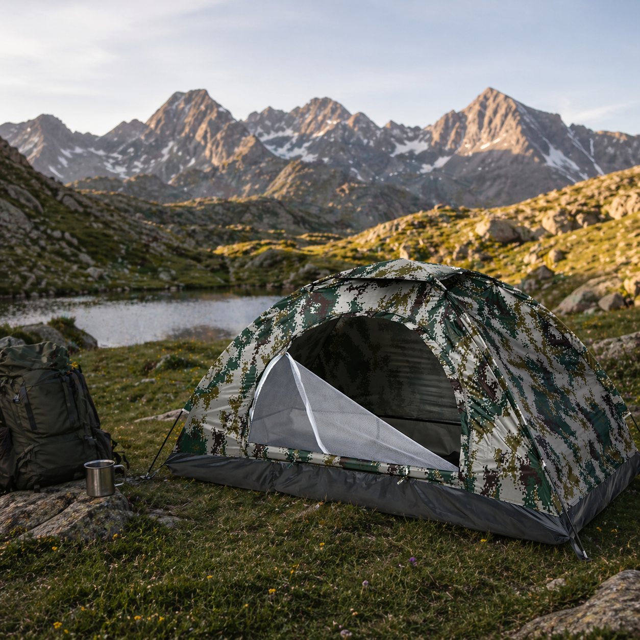 Tente Camping | 2 Places avec Camouflage