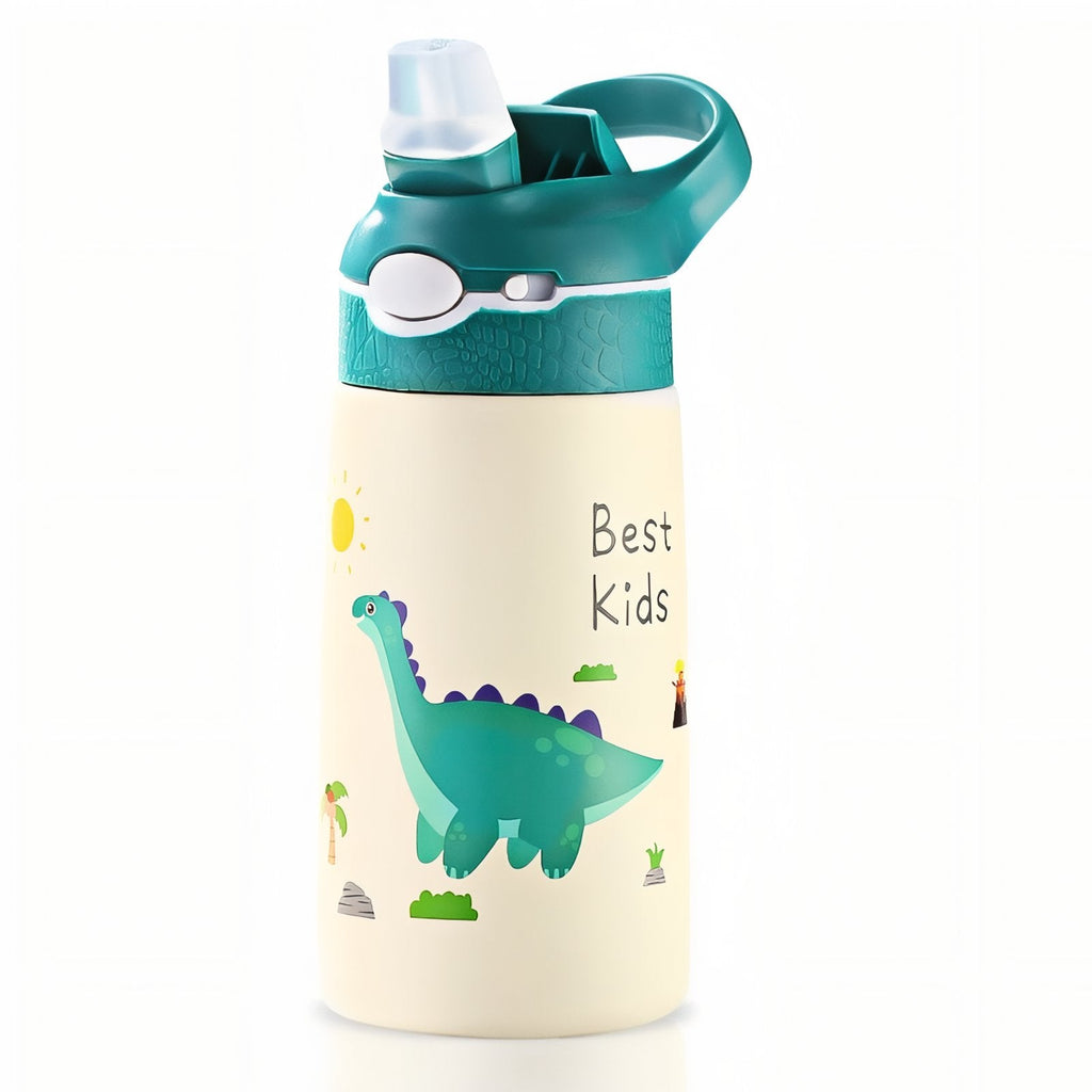 Gourde enfant dinosaure isotherme avec paille 400 ml | Esprit Baroudeur