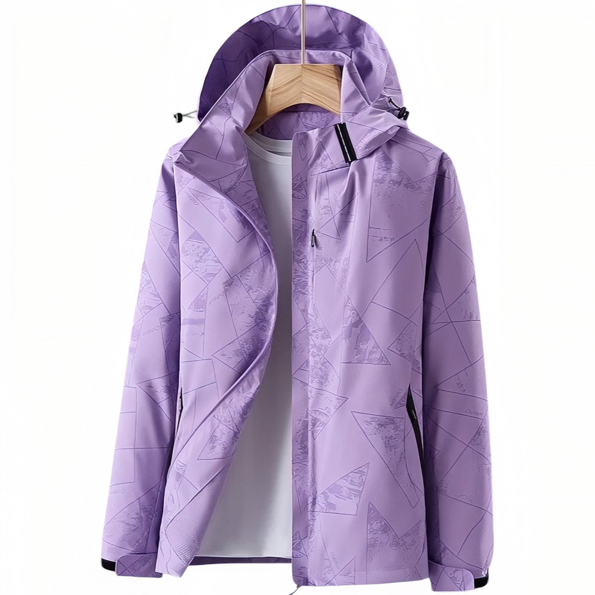 Veste imperméable randonnée à capuche motif montagne | Esprit Baroudeur