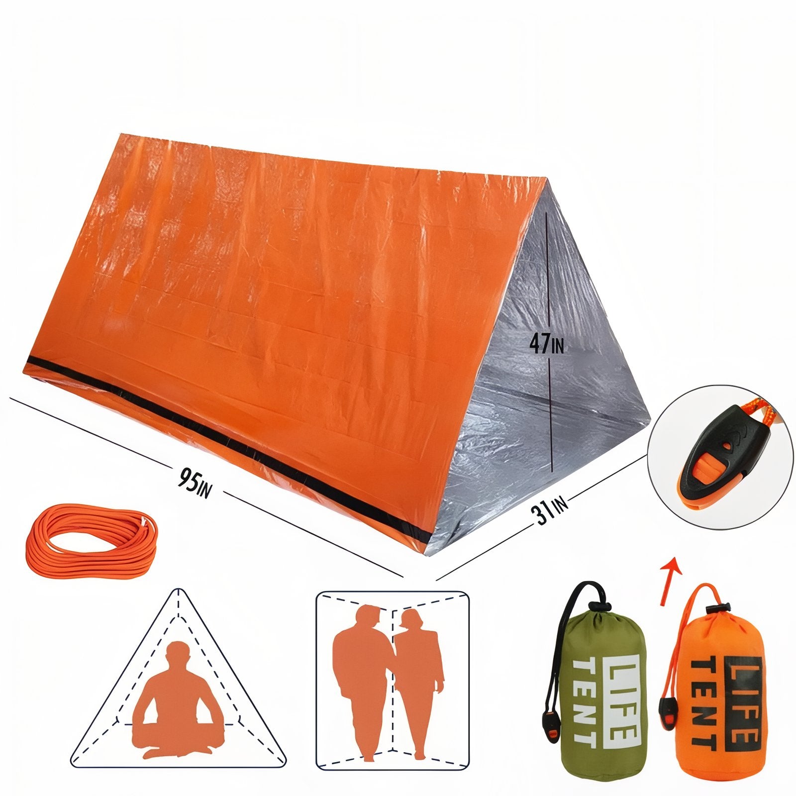Tente de survie légère bivouac randonnée ultra-compacte