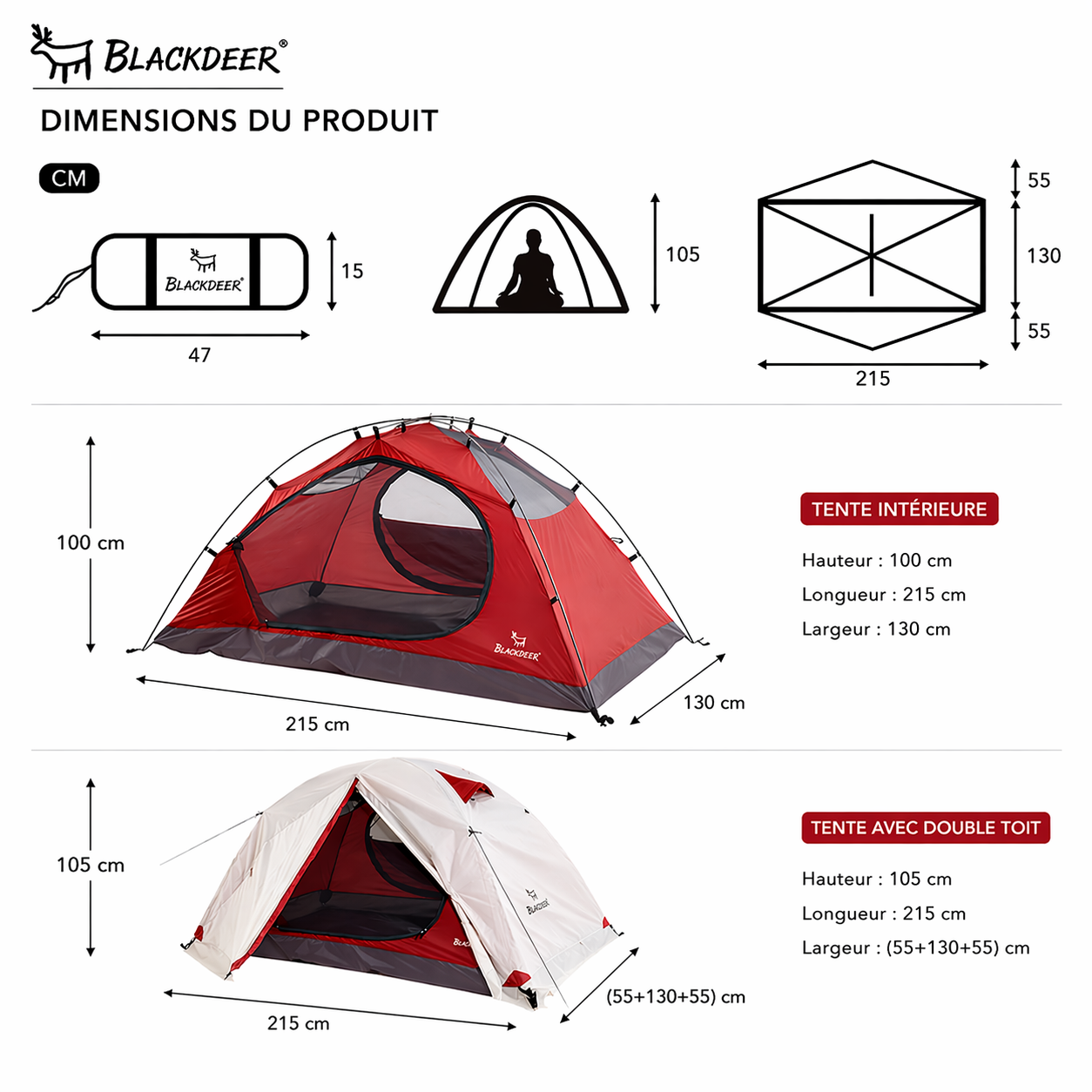 Tente de Camping et Randonnée | 2 Places