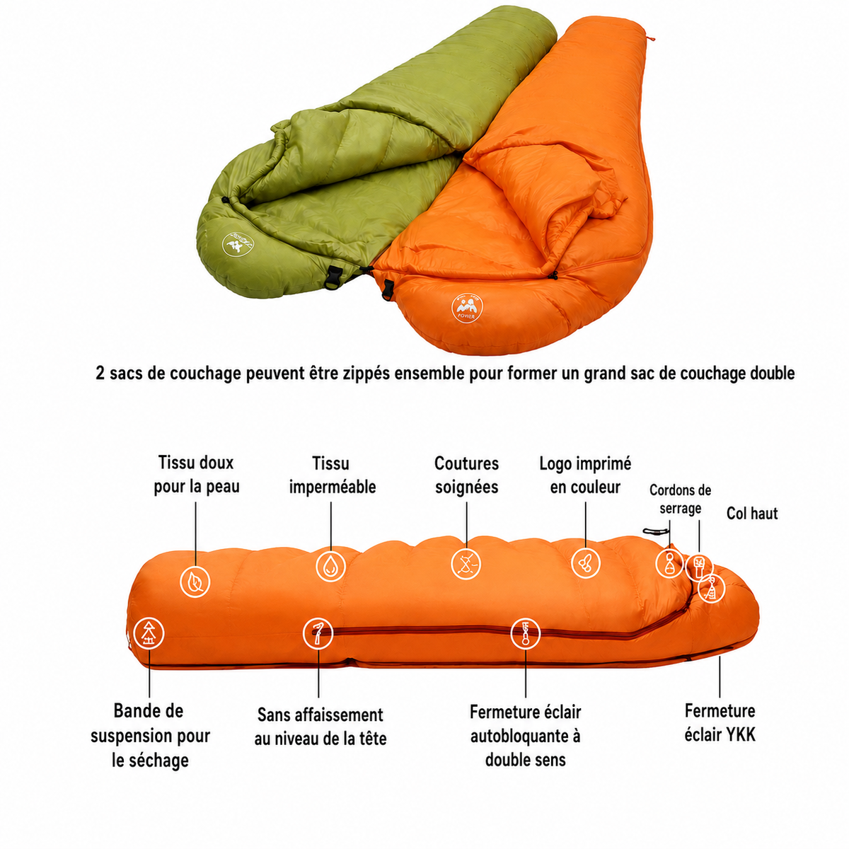 Sac de couchage 5°C ultra léger en duvet d'oie – Esprit Baroudeur
