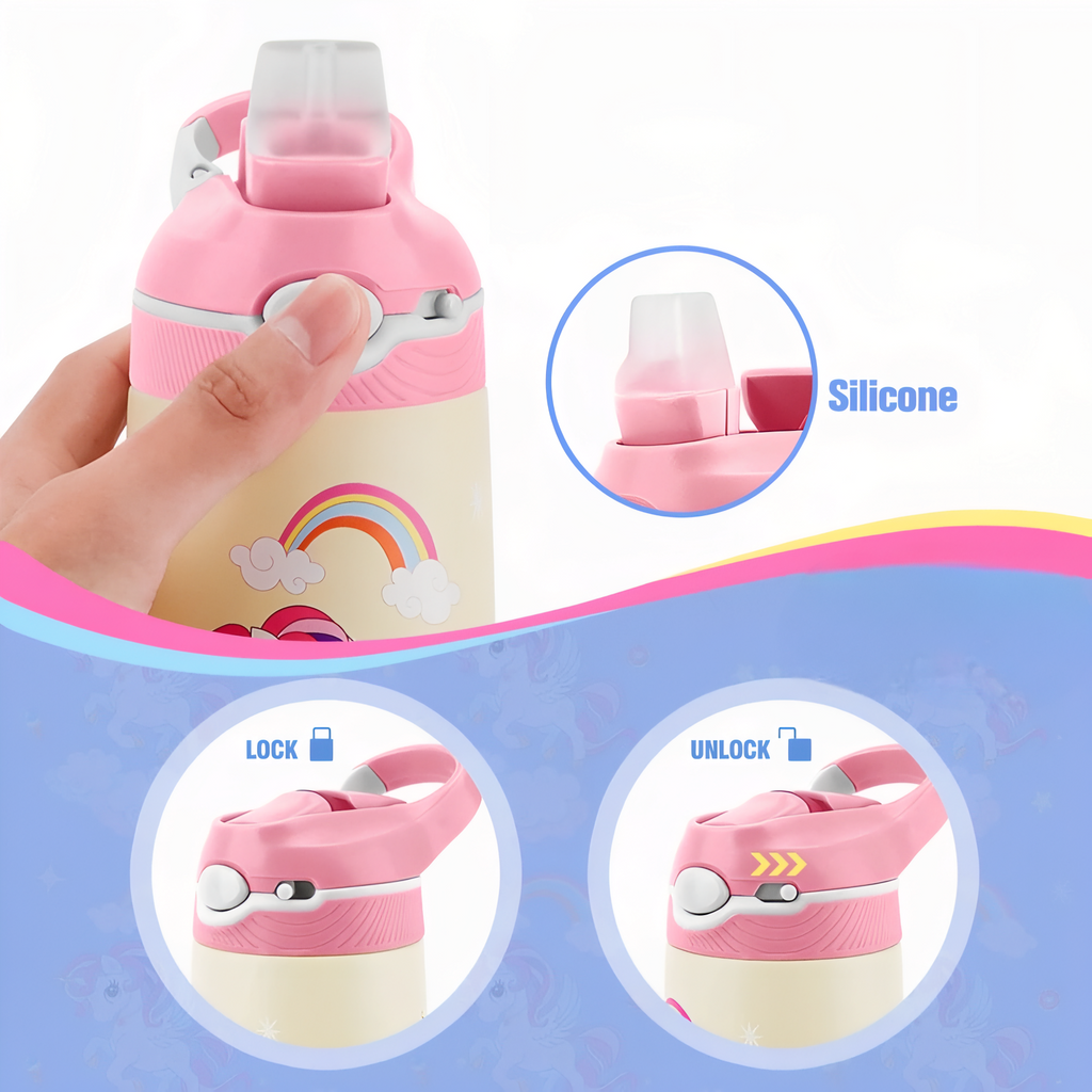Gourde enfant dinosaure isotherme avec paille 400 ml | Esprit Baroudeur
