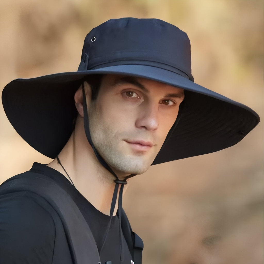 Chapeau de randonnée imperméable à large bord avec jugulaire | Esprit Baroudeur