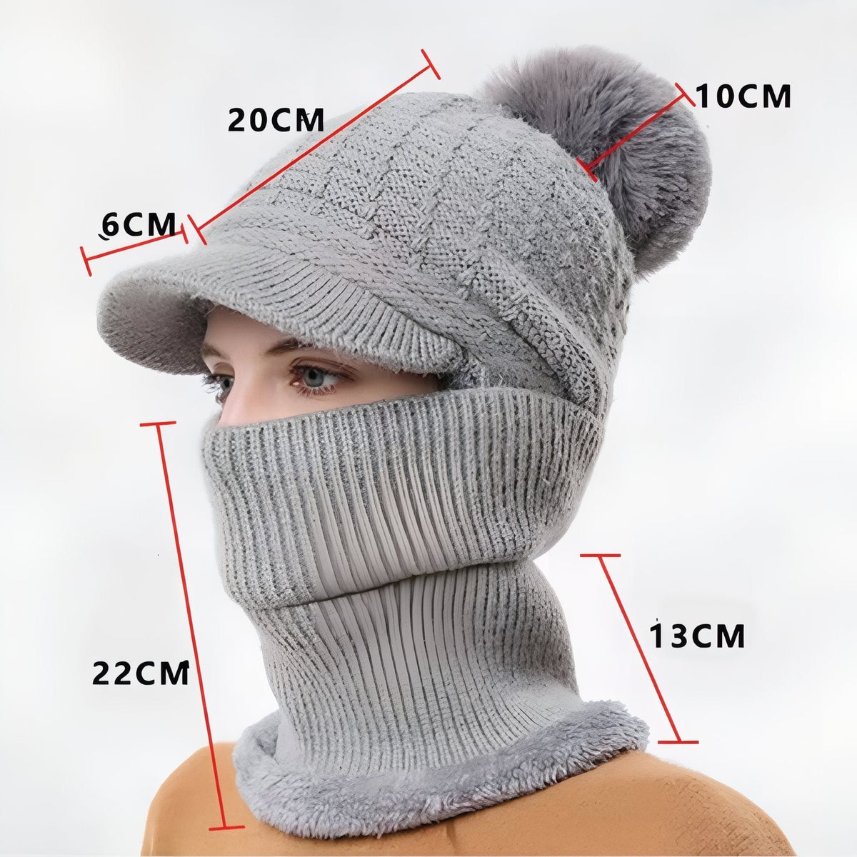 Bonnet casquette écharpe 3 en 1 hiver chaud | Esprit Baroudeur