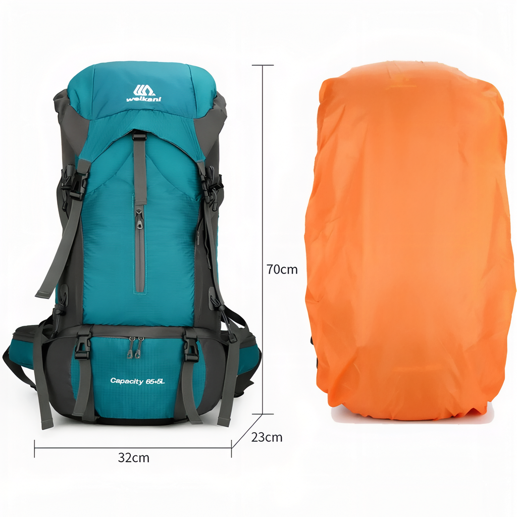 Sac à dos randonnée 70L avec housse de pluie | Esprit Baroudeur