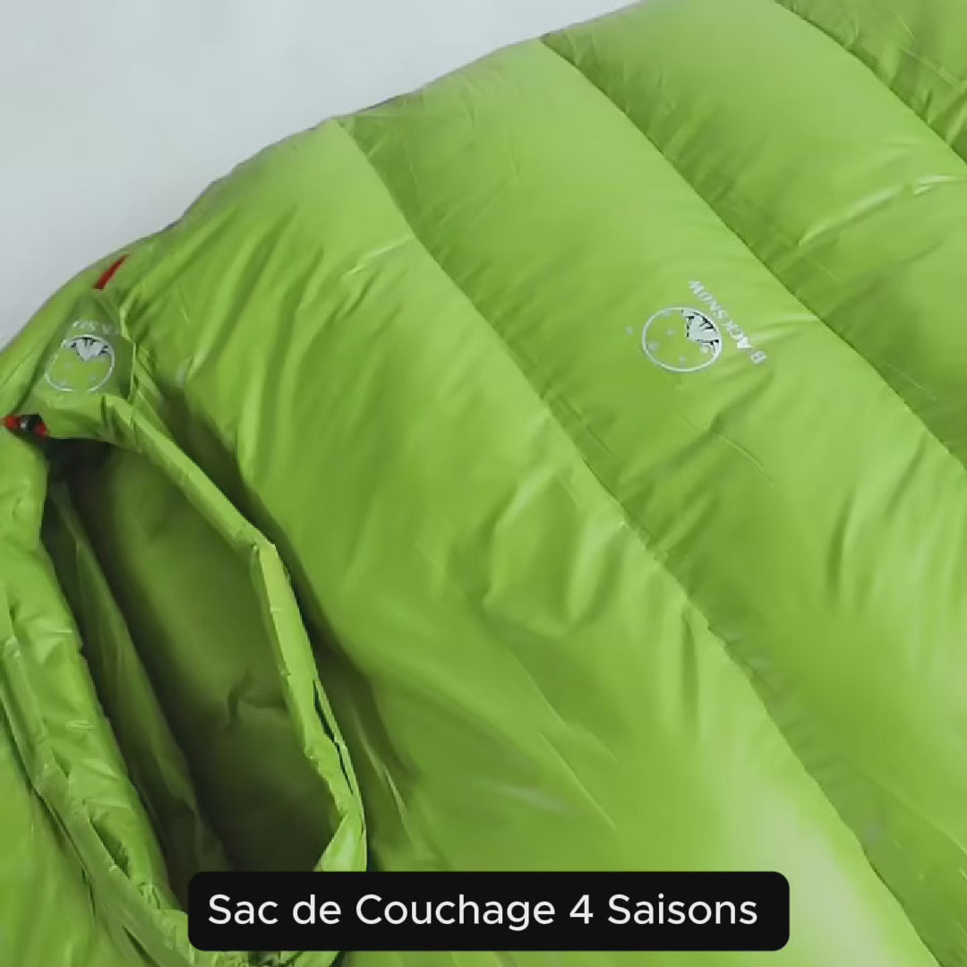 Sac de Couchage 5°C Ultra Léger en Duvet d'Oie – Momie Chaud et Compact, Jumelable