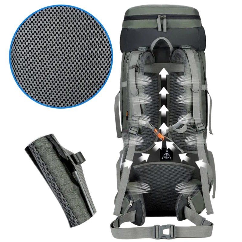 Sac à dos trekking 75L grande randonnée avec armature | Esprit Baroudeur