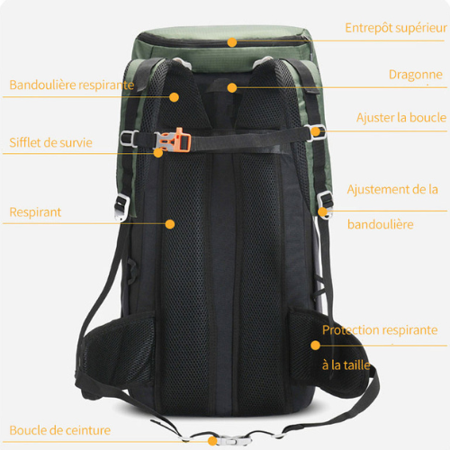 Sac à dos trekking imperméable grande capacité 50L